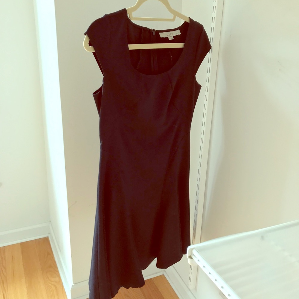 Ann Taylor Loft navy flare work dress